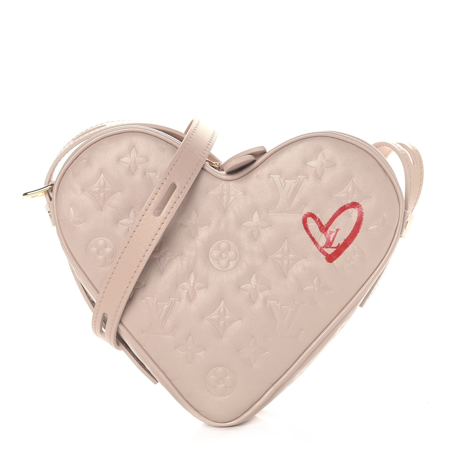 Louis Vuitton Lambskin Embossed Monogram Fall In Love Sac Coeur Light Pink 1 of 7