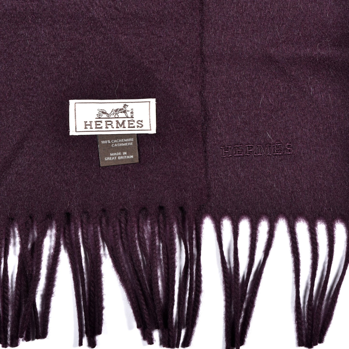 Cashmere Fringe Scarf Dark Purple