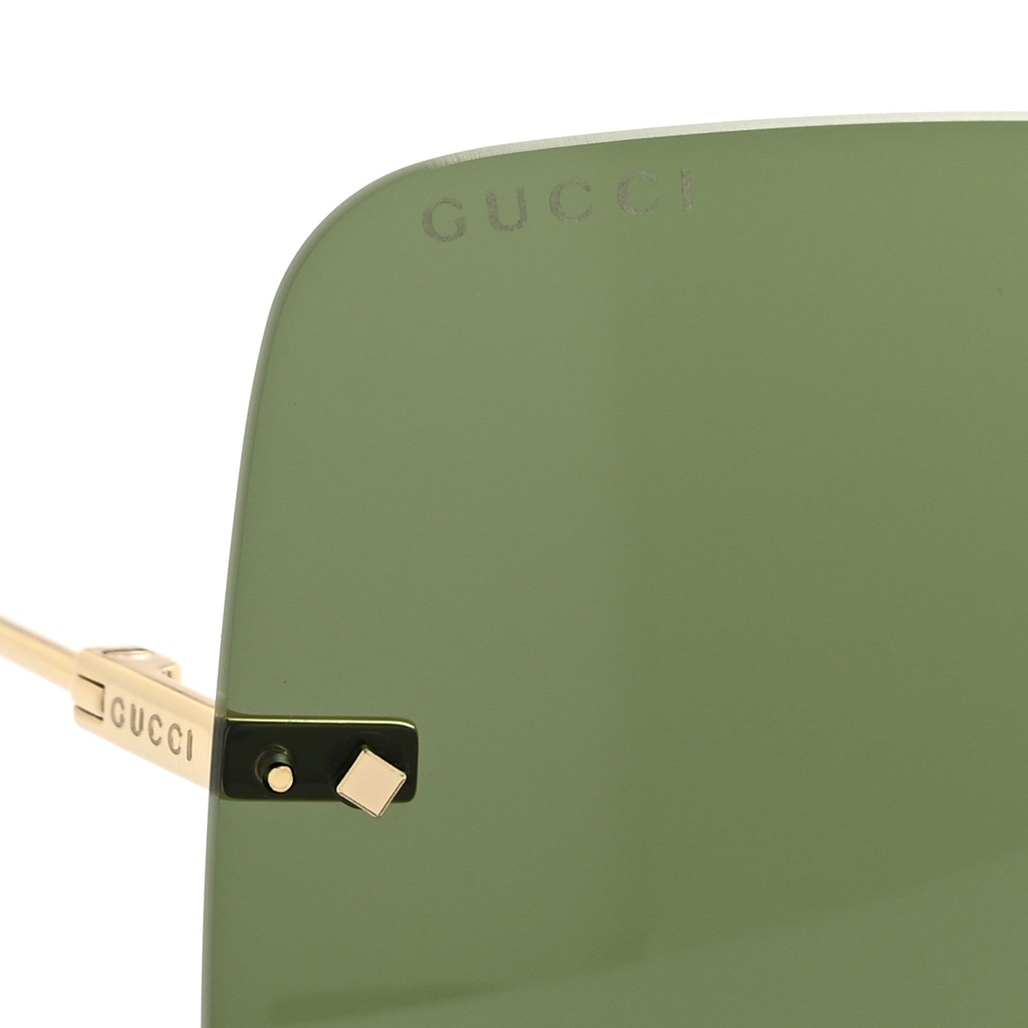 Gucci Acetate Detachable Charm Square Frame Sunglasses GG1147S Green 8 of 9