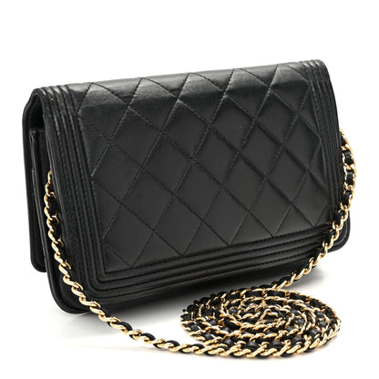 Chanel Lambskin Quilted Boy Wallet On Chain WOC Black 3 of 11