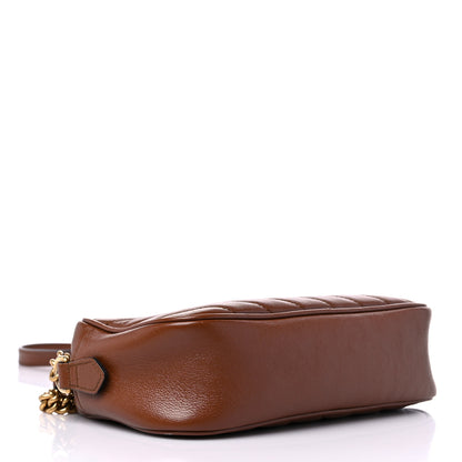 Gucci Glazed Calfskin Matelasse Diagonal Small GG Marmont Chain Shoulder Bag Cuir 4 of 18