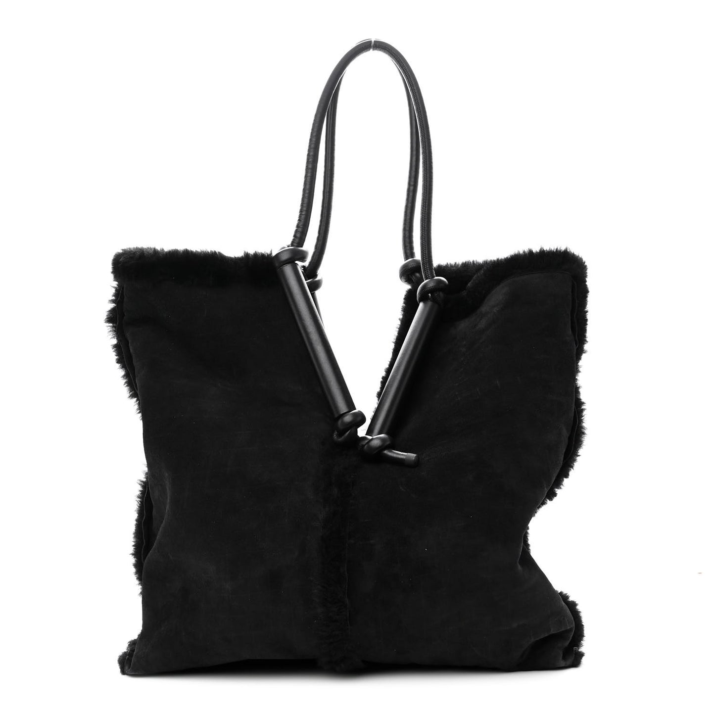 Shearling Reversible Tote Black