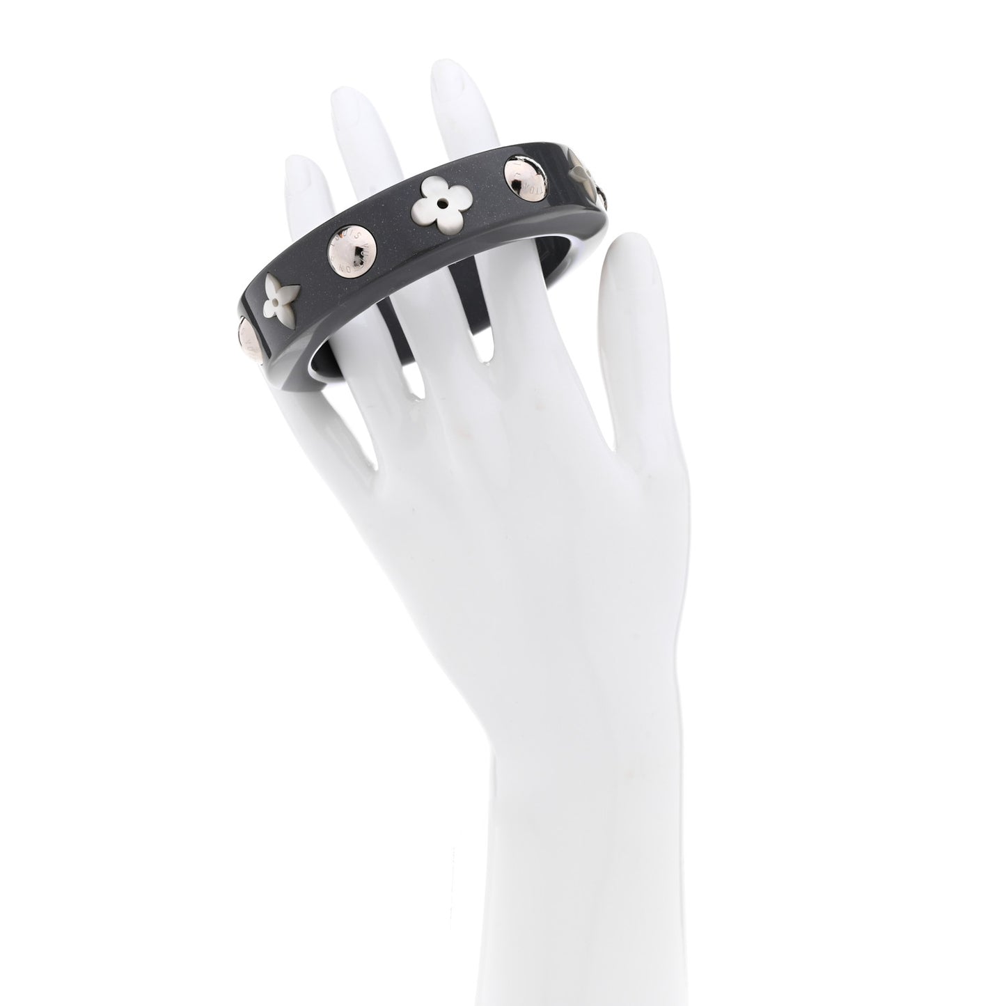 Resin Random Flower Bracelet Black