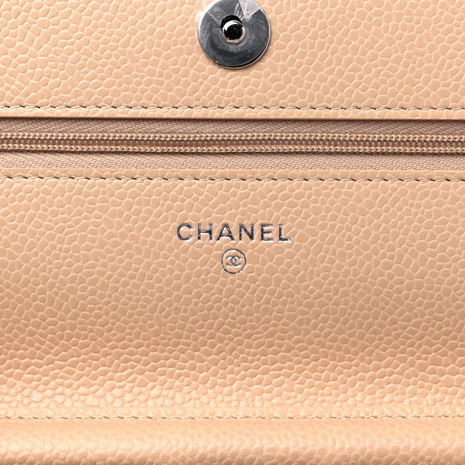 Chanel Caviar Quilted Wallet On Chain WOC Beige Clair 7 of 12