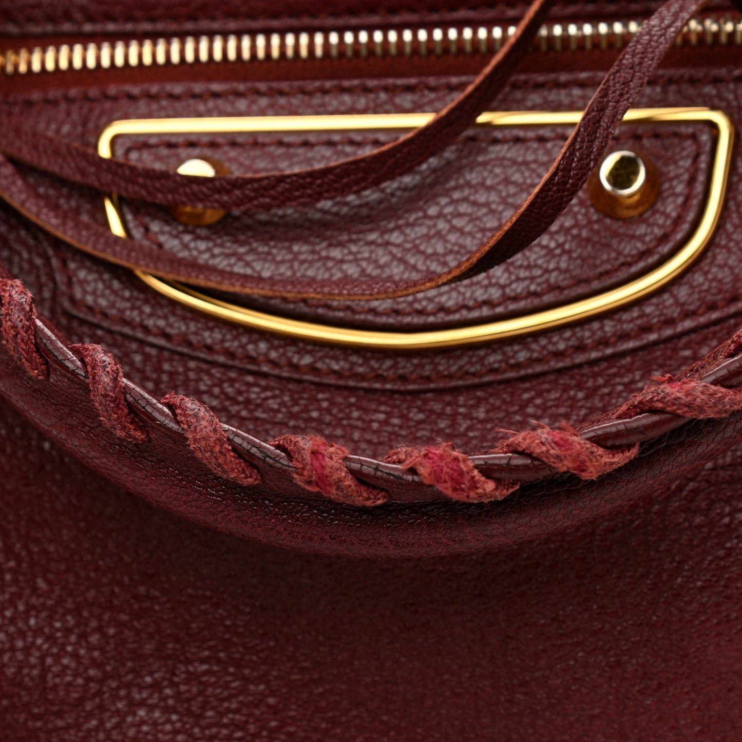 Chevre Gold Metallic Edge Hardware Velo Bordeaux