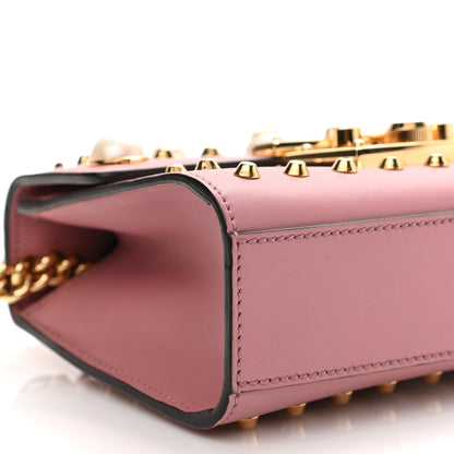 Gucci Calfskin Studded Small Padlock Shoulder Bag Carmine Rose 9 of 10