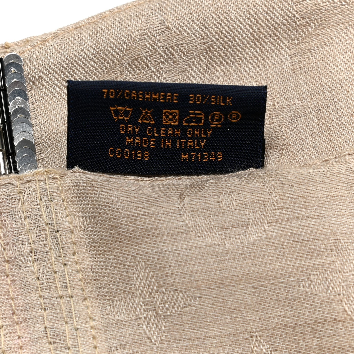 Cashmere Sequin Monogram Before Party Etole Beige Multicolor