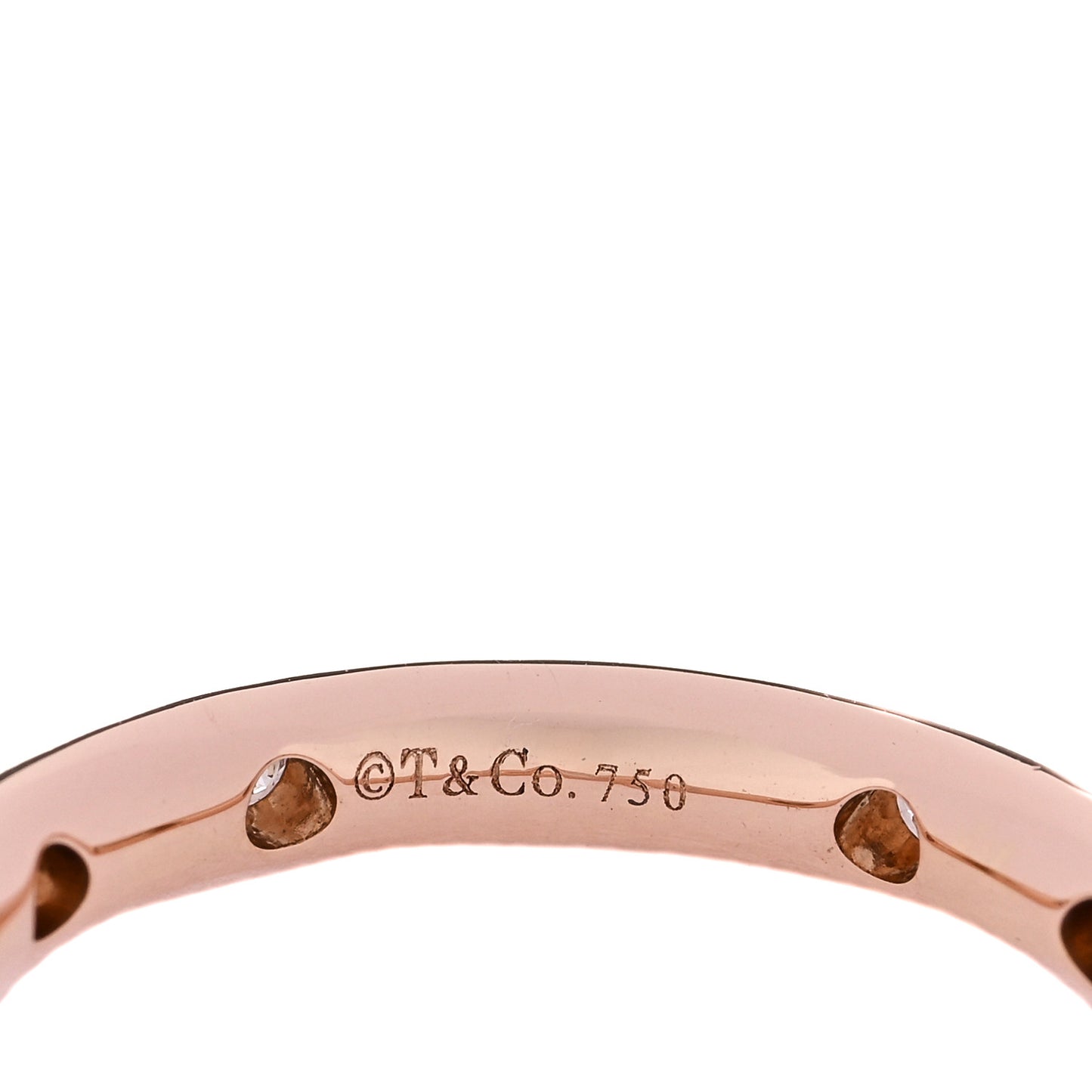 18K Rose Gold Diamond Stacking Band Ring 50 5.5