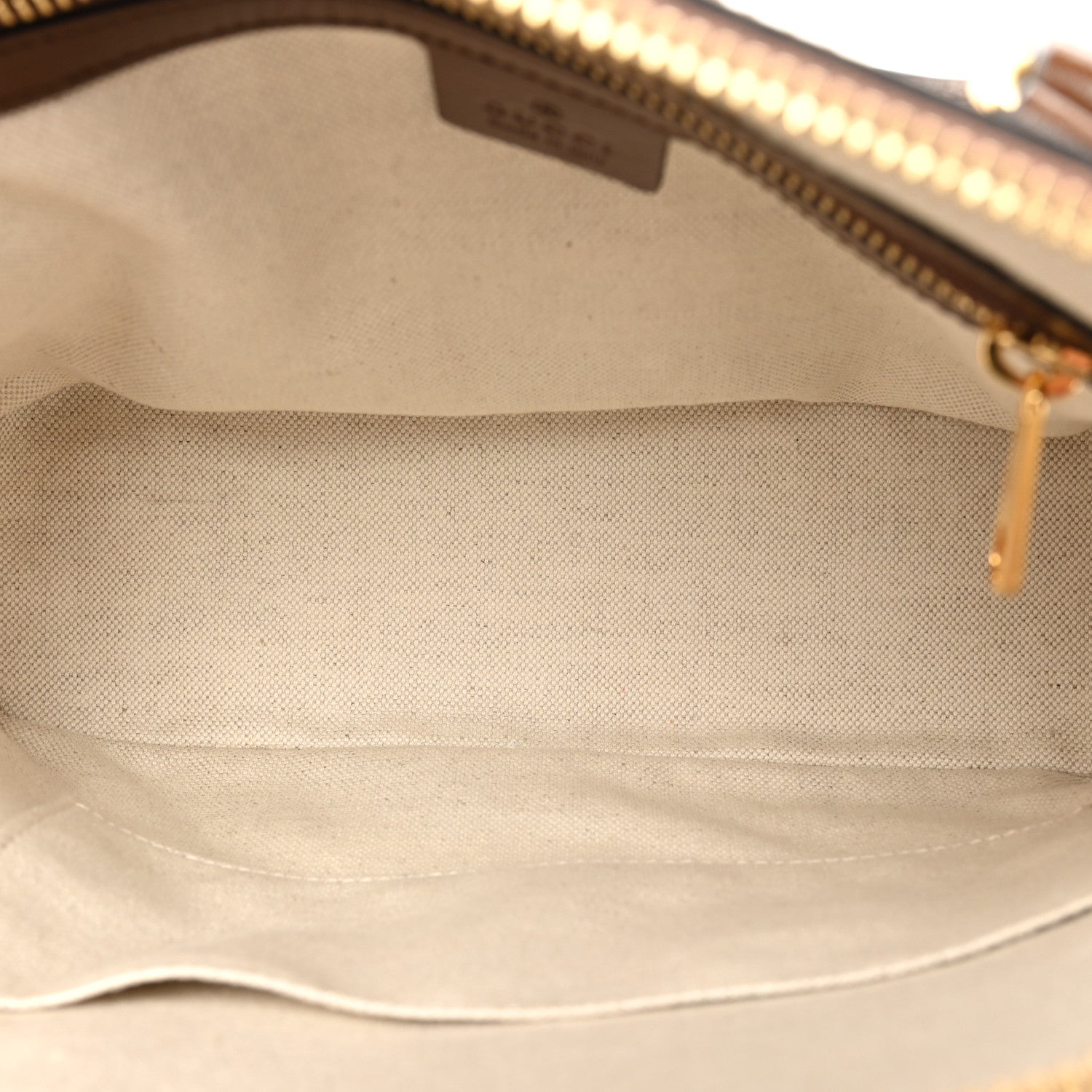 Gucci GG Supreme Monogram Azalea Calfskin Small Horsebit 1955 Top Handle Bag Beige Ebony Brown Sugar 5 of 12