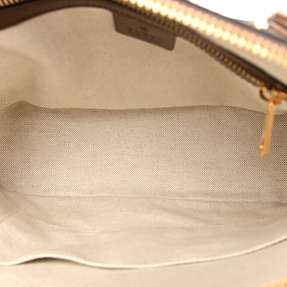 Gucci GG Supreme Monogram Azalea Calfskin Small Horsebit 1955 Top Handle Bag Beige Ebony Brown Sugar 5 of 12