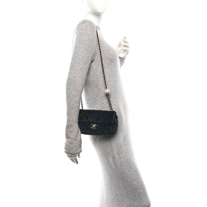 Chanel Velvet Quilted Mini Rectangular Pearl Crush Flap Black 2 of 13