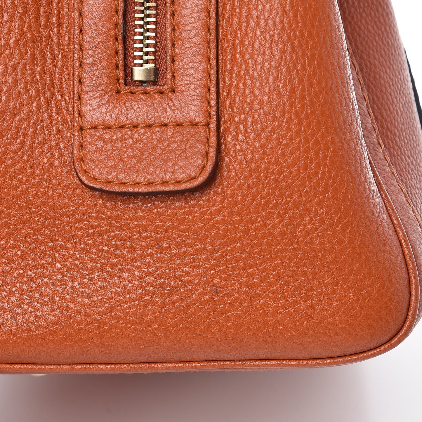 Pebbled Calfskin Small Boston Orange