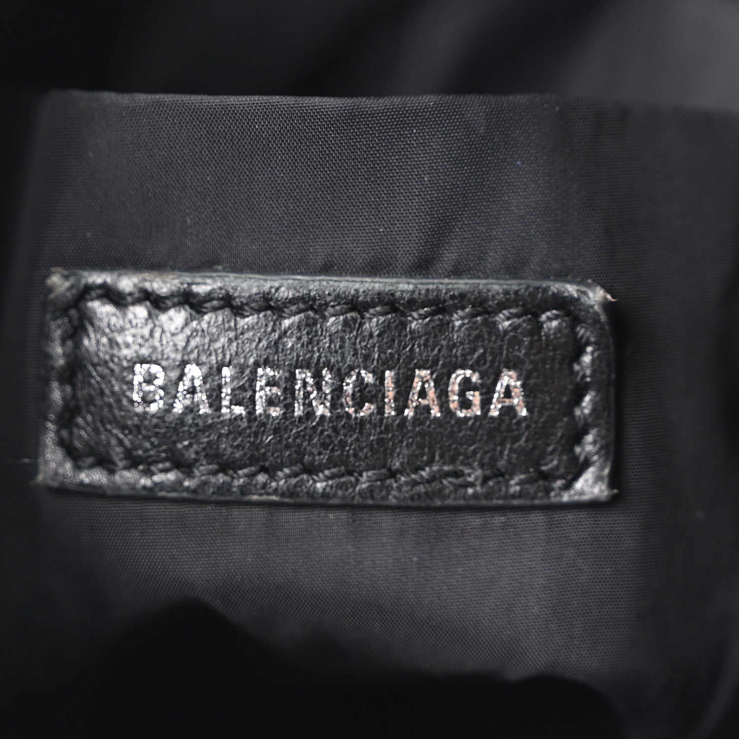 Balenciaga Recycled Sport Nylon Logo Embroidered Wheel Drawstring Bucket Bag Black White 6 of 10