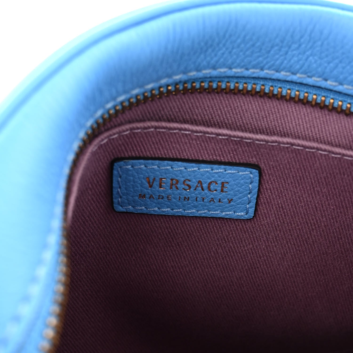 Versace Grained Calfskin Medusa Camera Bag Blue 6 of 9