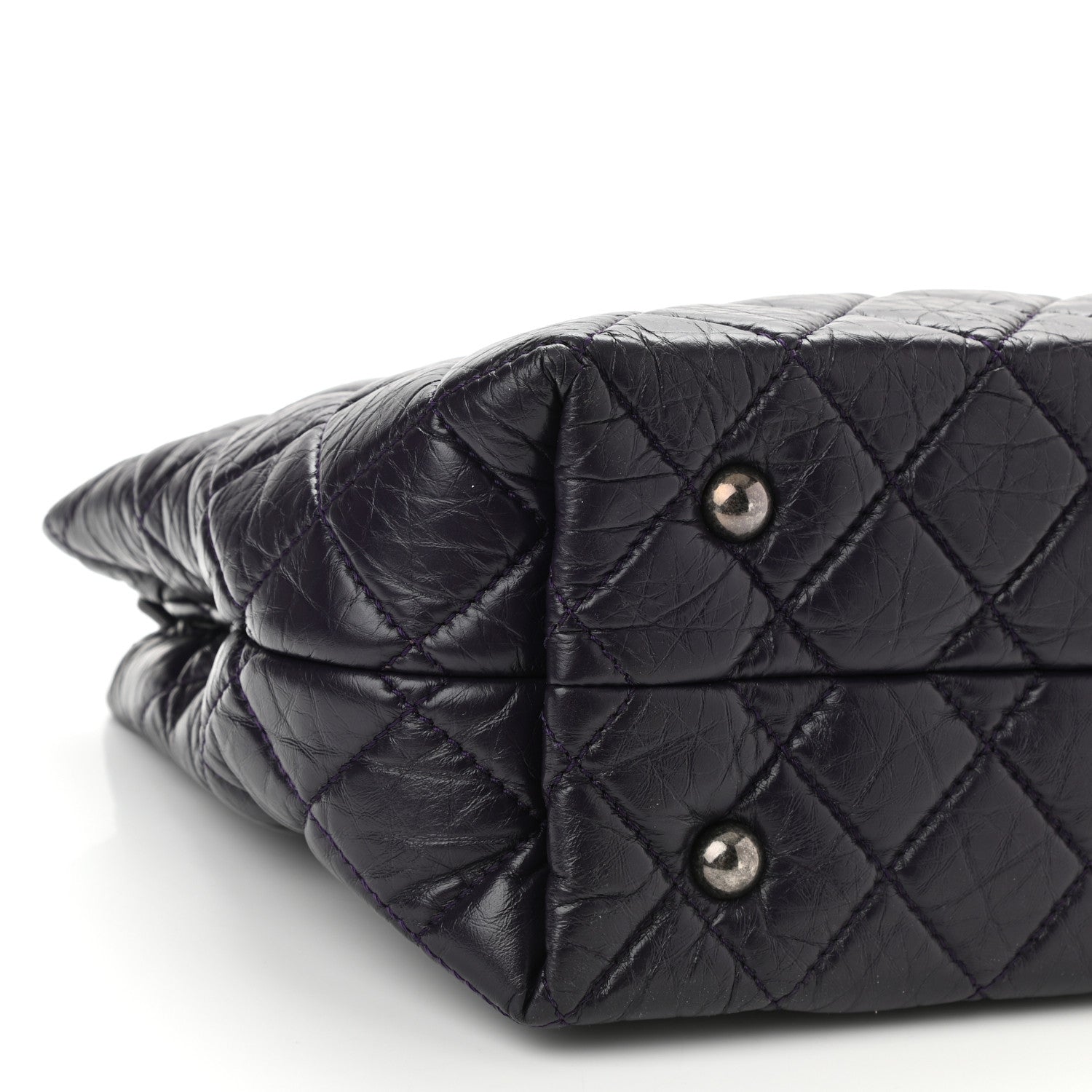 Chanel Aged Calfskin Quilted Reissue 2.55 Tote Dark Purple 9 of 10