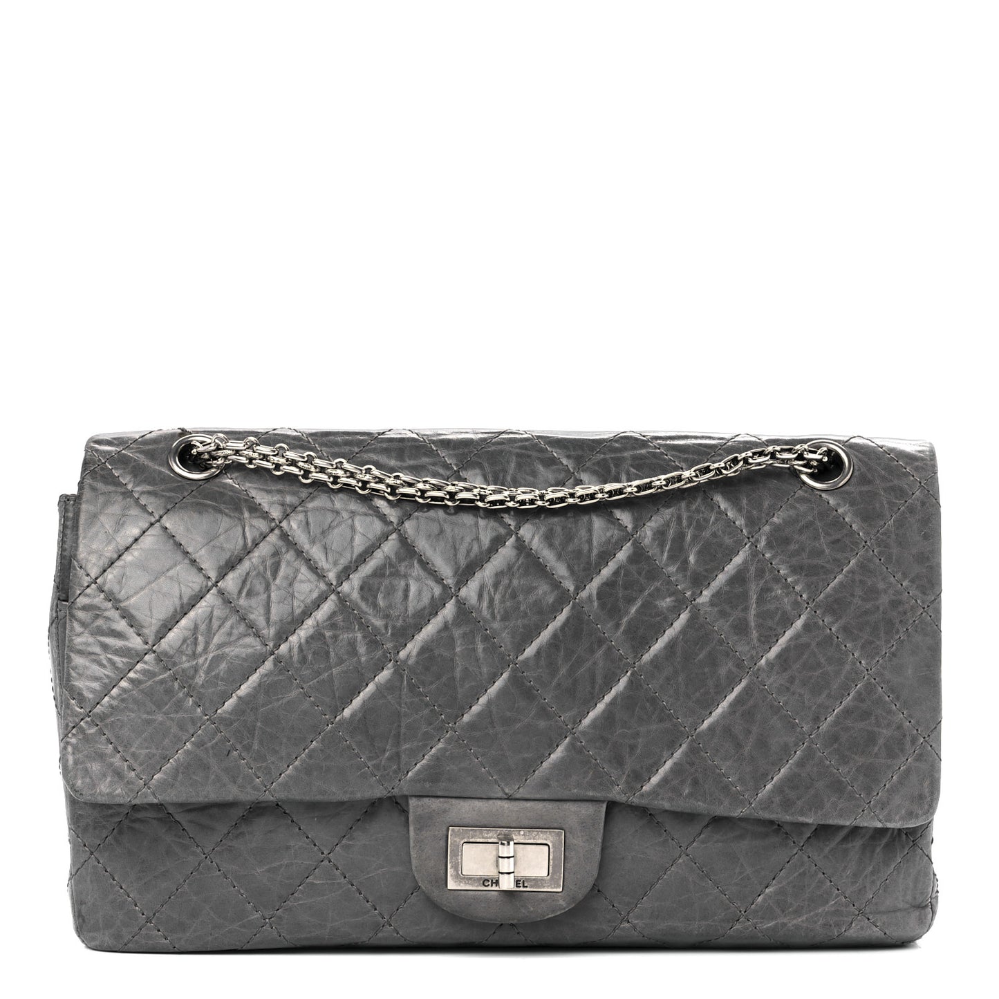 Aged Calfskin Quilted 50th Anniversary 2.55 Reissue 227 Flap Grey