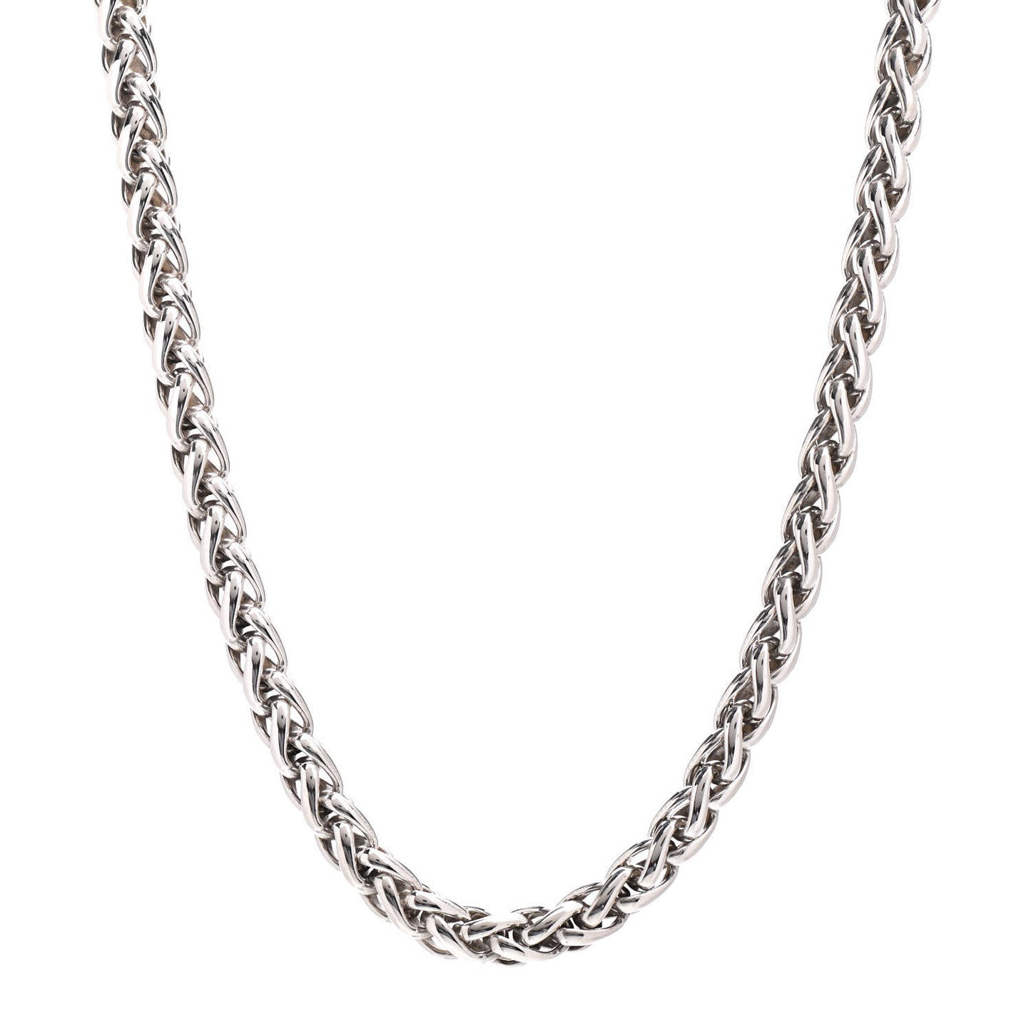 Sterling Silver 14K Yellow Gold 6mm Wheat Chain Necklace