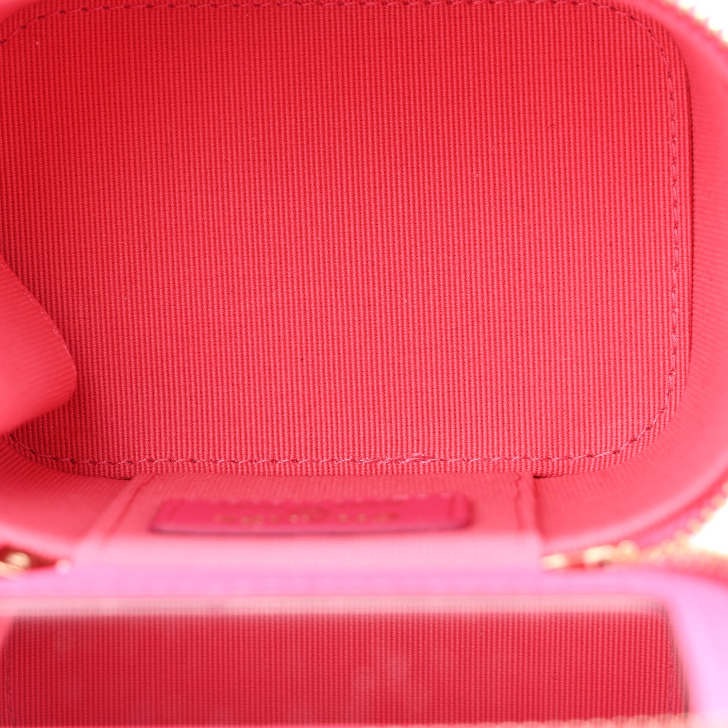 Chanel Lambskin Quilted Mini Vanity Case With Pearl Chain Pink 4 of 10