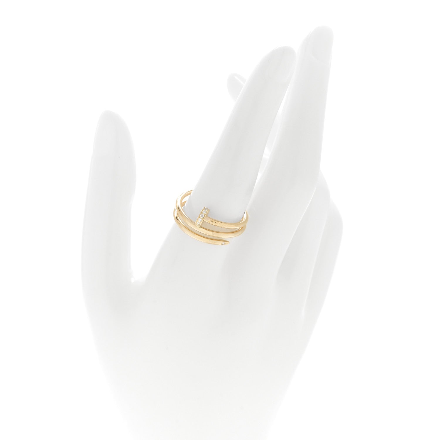 Cartier 18K Yellow Gold Diamond Double Juste Un Clou Ring 58 8.25 2 of 6