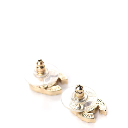 Chanel Crystal Mini CC Earrings Light Gold 3 of 4
