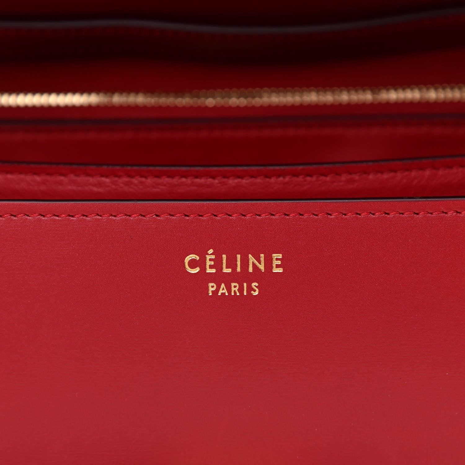 Celine Box Calfskin Medium Classic Box Flap Bag Red 6 of 10