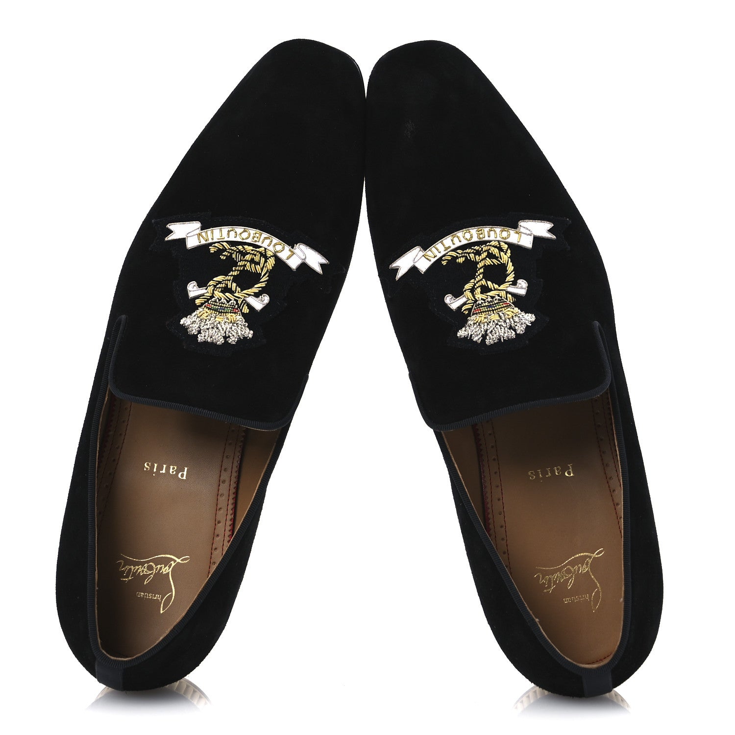 Christian Louboutin Veau Velour Mens Colonnaki Cruise Venetian Flat Loafer 42 Black 2 of 11