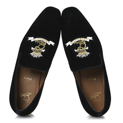 Christian Louboutin Veau Velour Mens Colonnaki Cruise Venetian Flat Loafer 42 Black 2 of 11