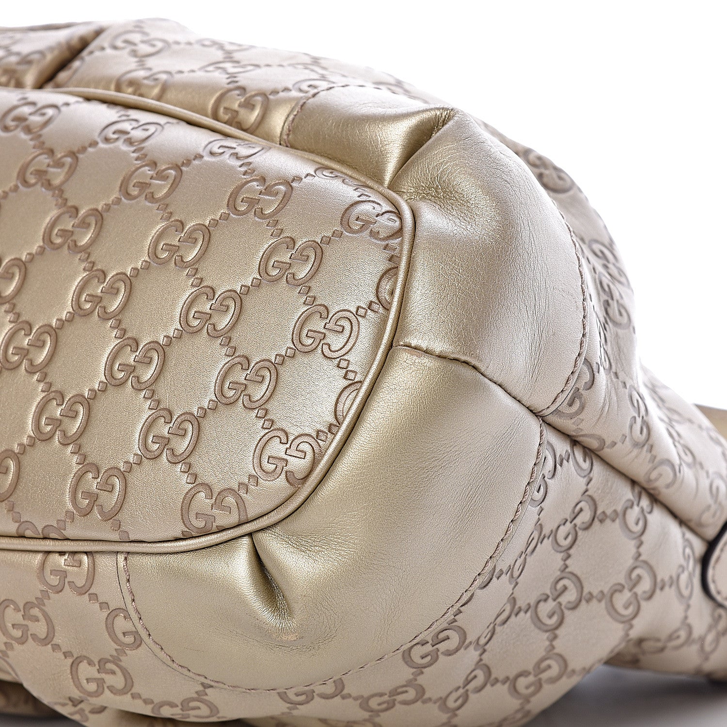 Gucci Metallic Soft Guccissima Medium Sukey Top Handle Bag Champagne 10 of 10