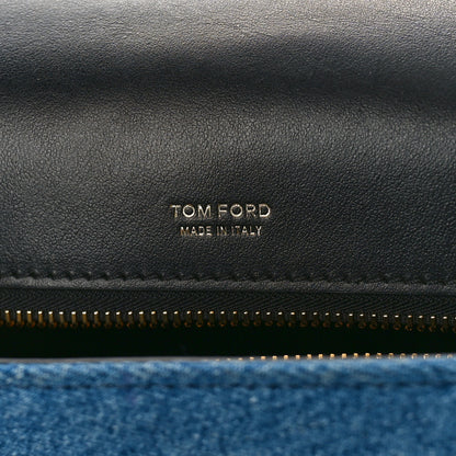 Tom Ford Denim T-Clasp Shoulder Bag Blue 6 of 9