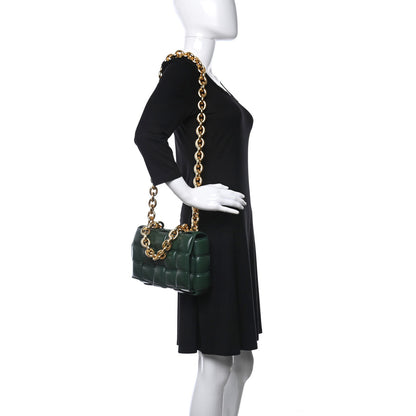 Bottega Veneta Lambskin Maxi Intreccio Padded Chain Cassette Crossbody Bag Raintree 2 of 8