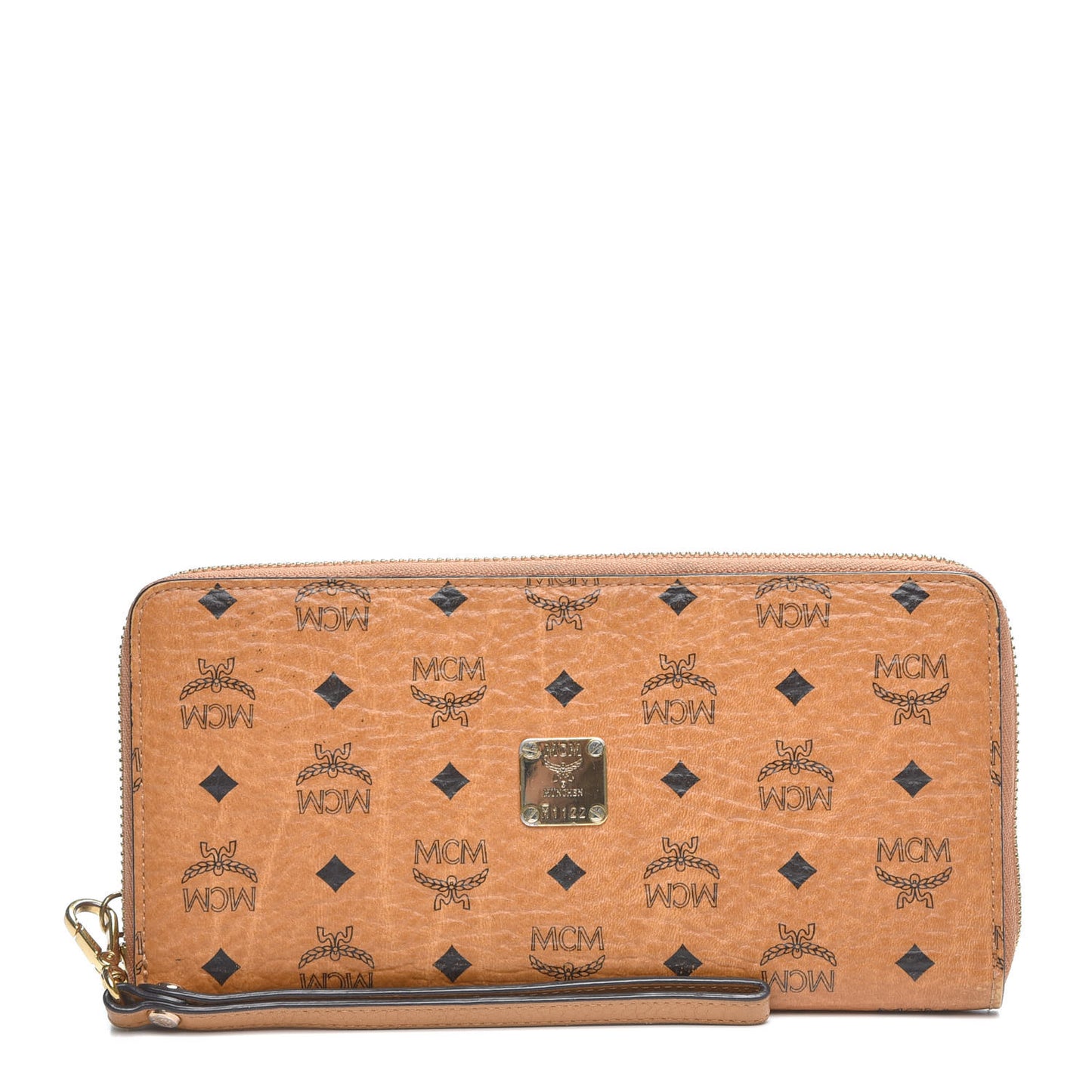 Visetos Large Zip Around Wallet Cognac