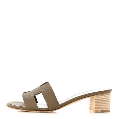 Hermes Epsom Oasis Sandals 38 Etoupe 1 of 9