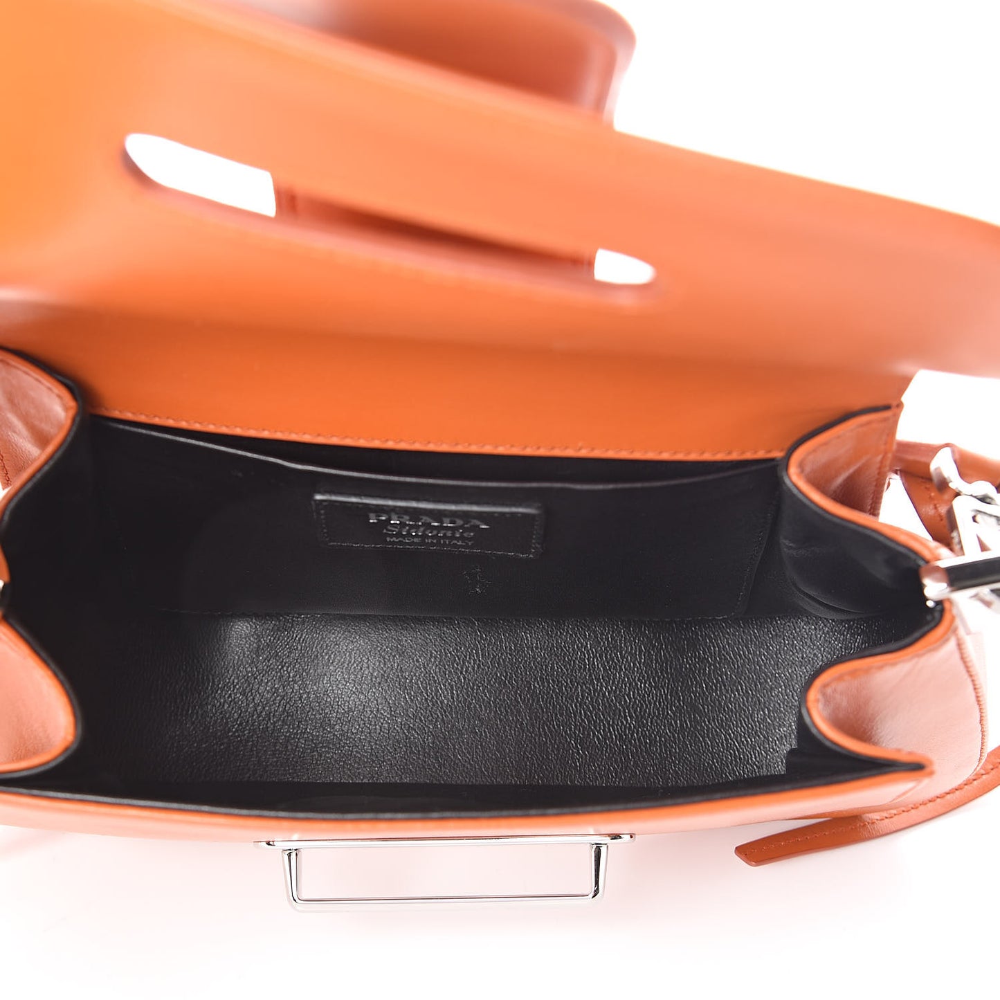 City Calfskin Saffiano Sidonie Shoulder Bag Papaya