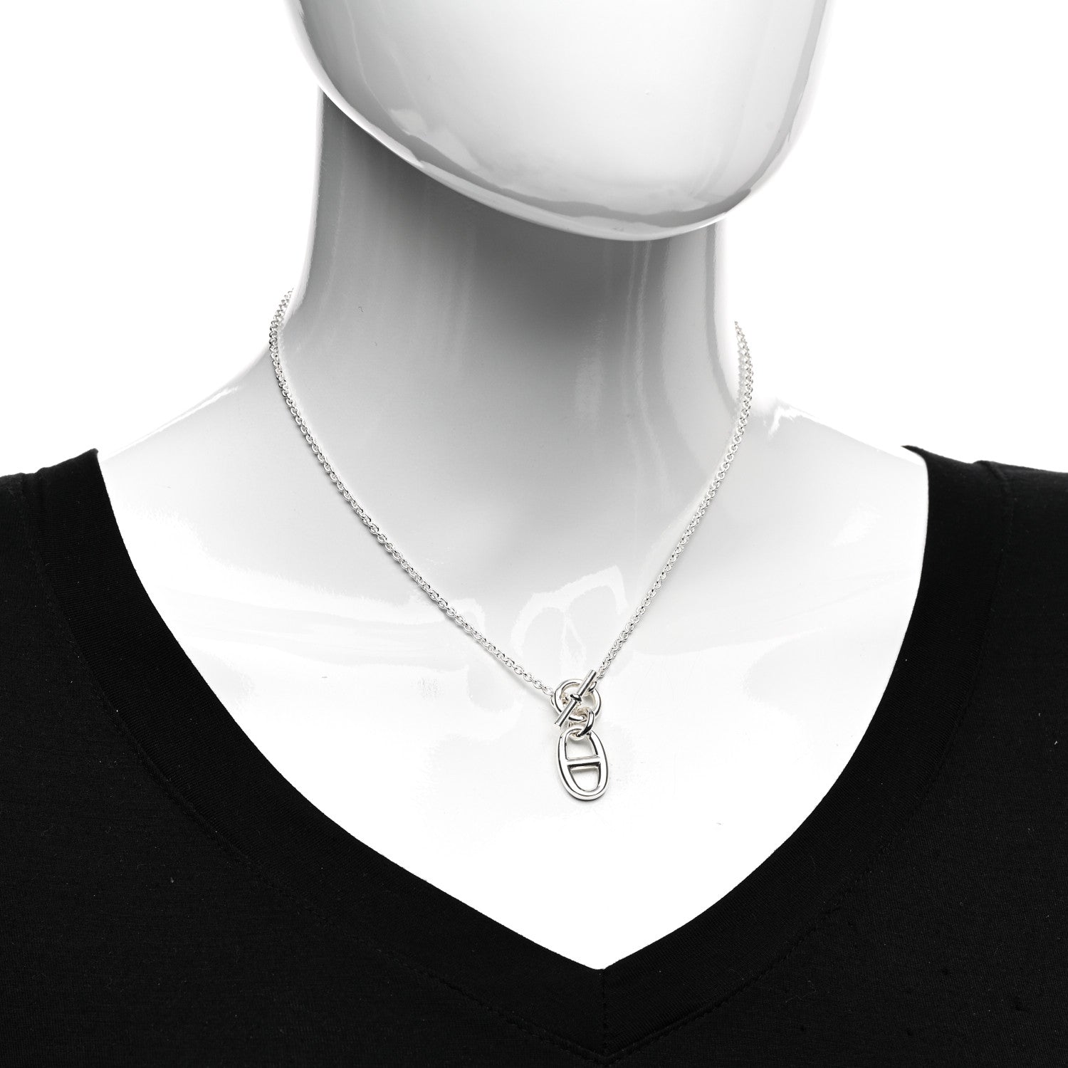 Hermes Sterling Silver Amulette Chaine d'Ancre Necklace 2 of 5