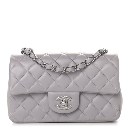 Chanel Lambskin Quilted Mini Rectangular Flap Grey 1 of 4