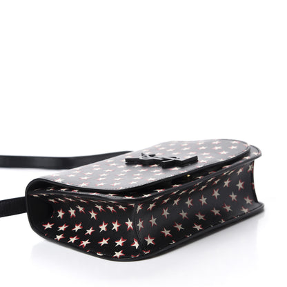 Saint Laurent Smooth Calfskin Star Print Small Spontini Saddle Bag Black Ivory Red 4 of 11
