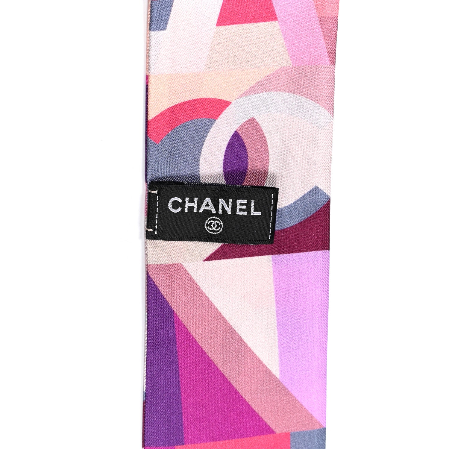 Chanel Silk CC Slim Bandeau Pink Purple Beige 2 of 3