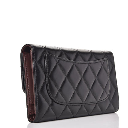 Chanel Lambskin Quilted Large Flap Wallet Black 3 of 12