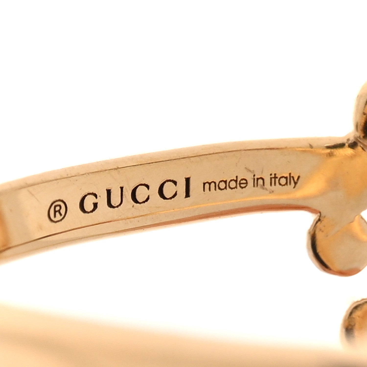 Gucci 18K Yellow Gold Diamond Running G Cross Ring 51 5.75 4 of 6