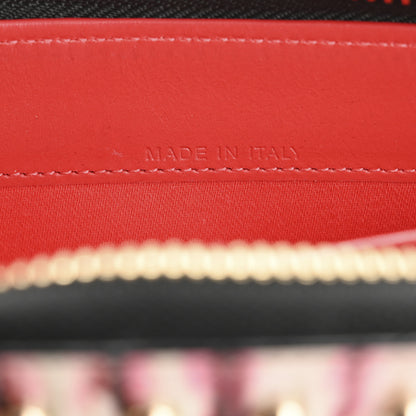 Christian Louboutin Patent Bazin Spikes Panettone Zip Wallet Pompadour 7 of 12
