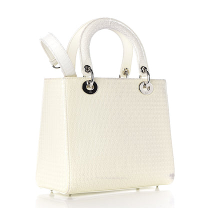Christian Dior Patent Micro-Cannage Medium Lady Dior White 4 of 13