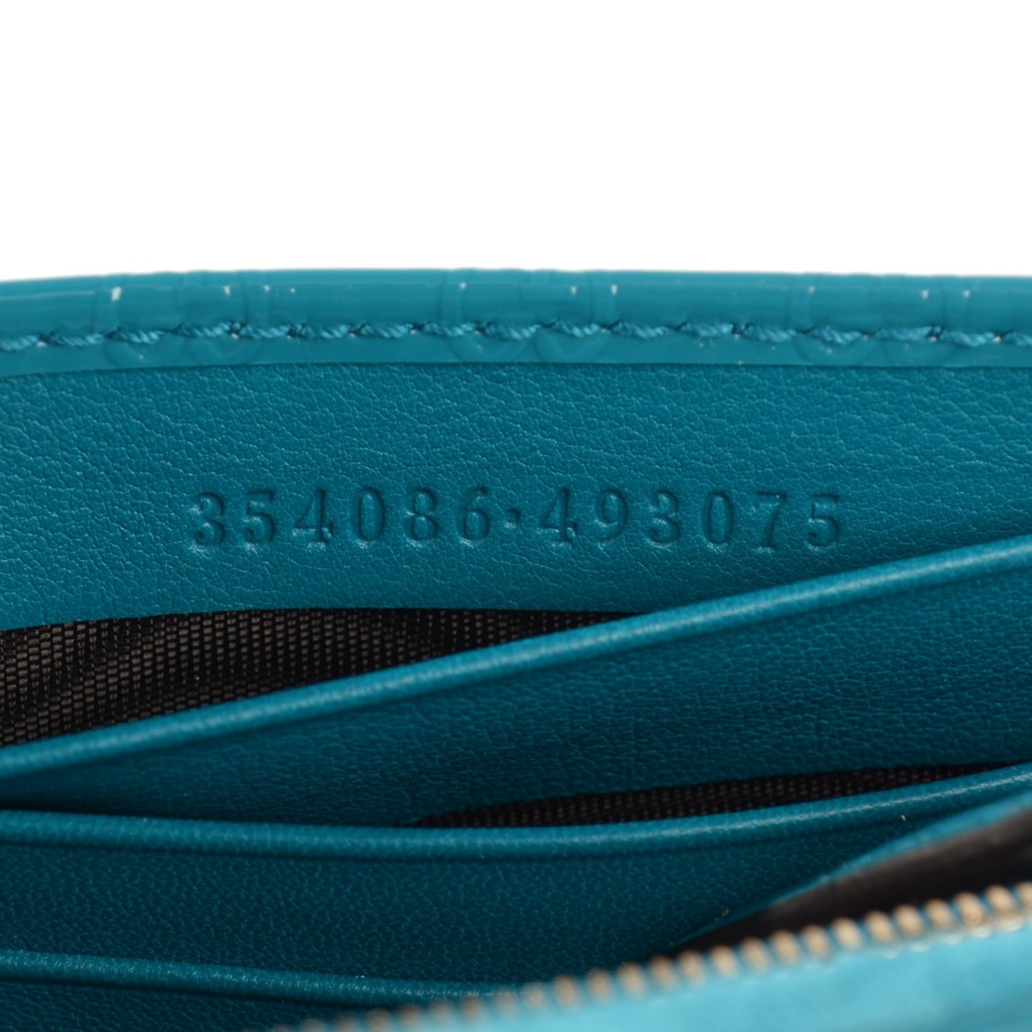 Patent Microguccissima Mini Nice Wallet Deep Cobalt