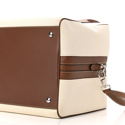 Burberry Cotton Canvas Medium Logo Horseferry Cube Bag Natural Tan 9 of 9