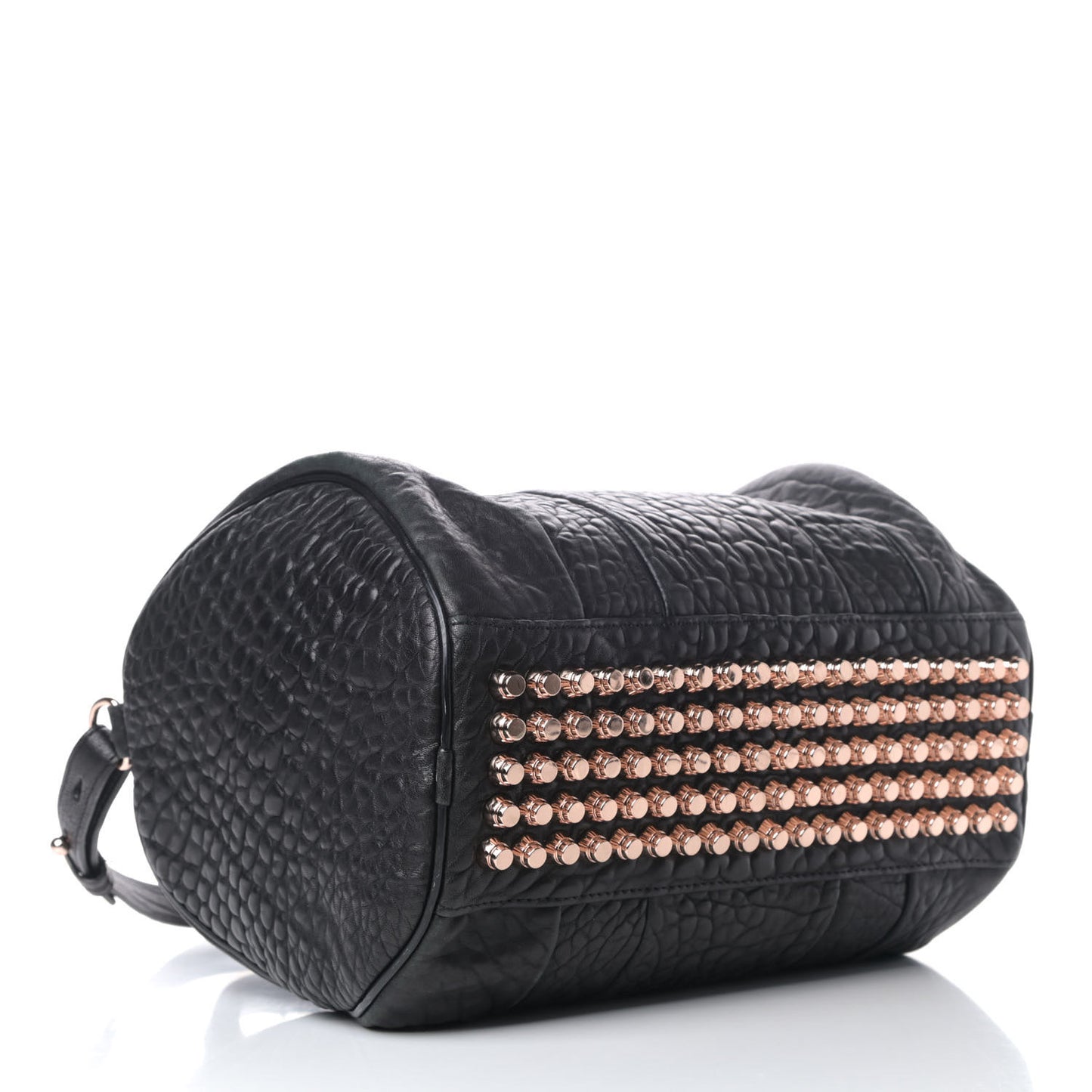 Pebbled Lambskin Rocco Black Rose Gold Hardware