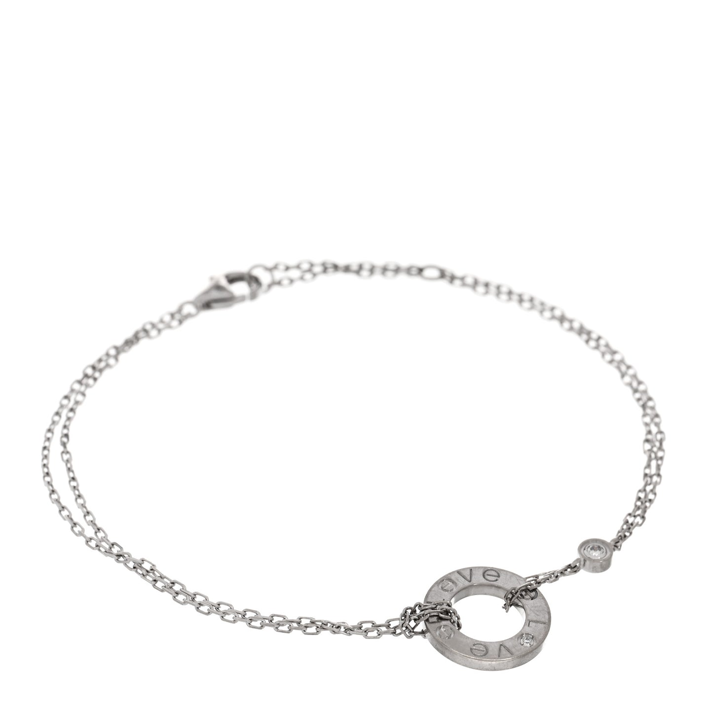 18K White Gold Diamond LOVE Bracelet