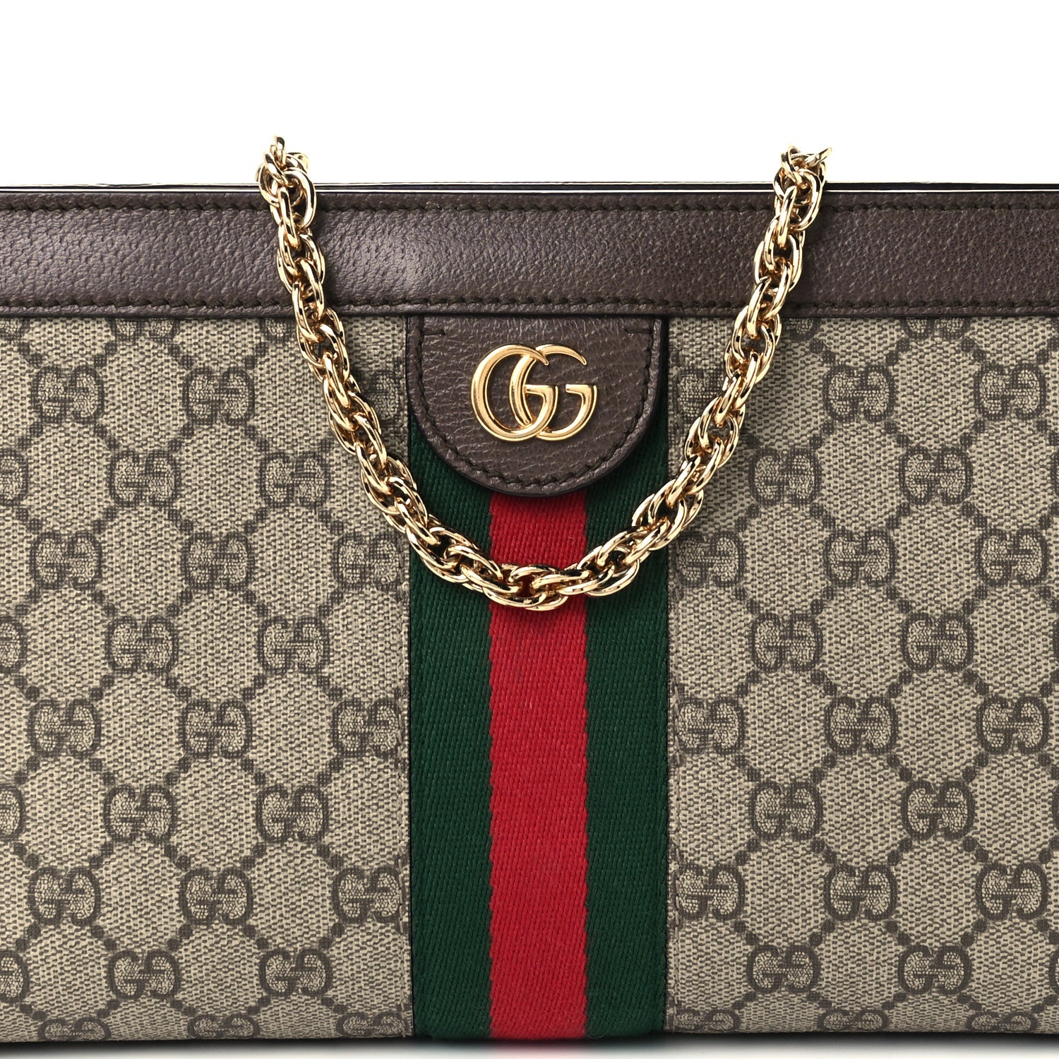 Gucci GG Supreme Monogram Web Small Ophidia Chain Shoulder Bag Brown 9 of 12