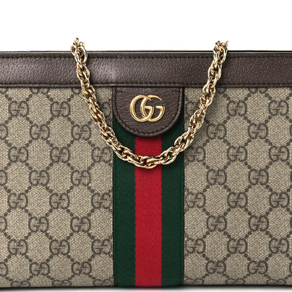 Gucci GG Supreme Monogram Web Small Ophidia Chain Shoulder Bag Brown 9 of 12