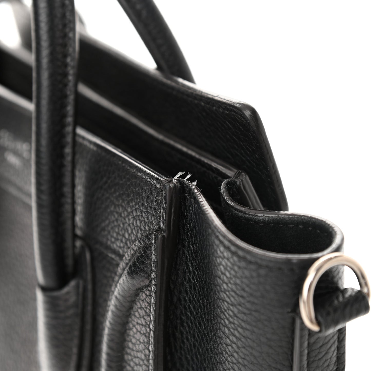 Drummed Calfskin Nano Luggage Black