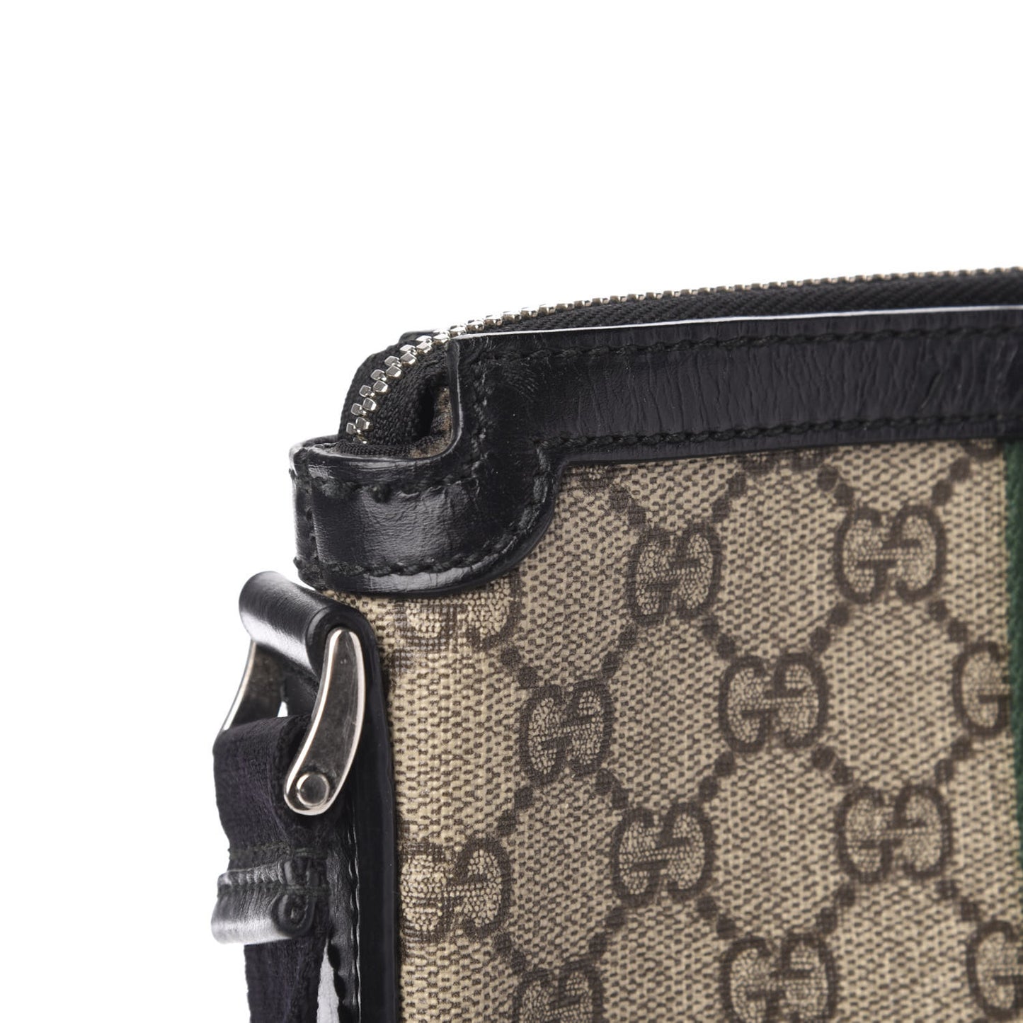 GG Supreme Monogram Web Messenger Bag Black