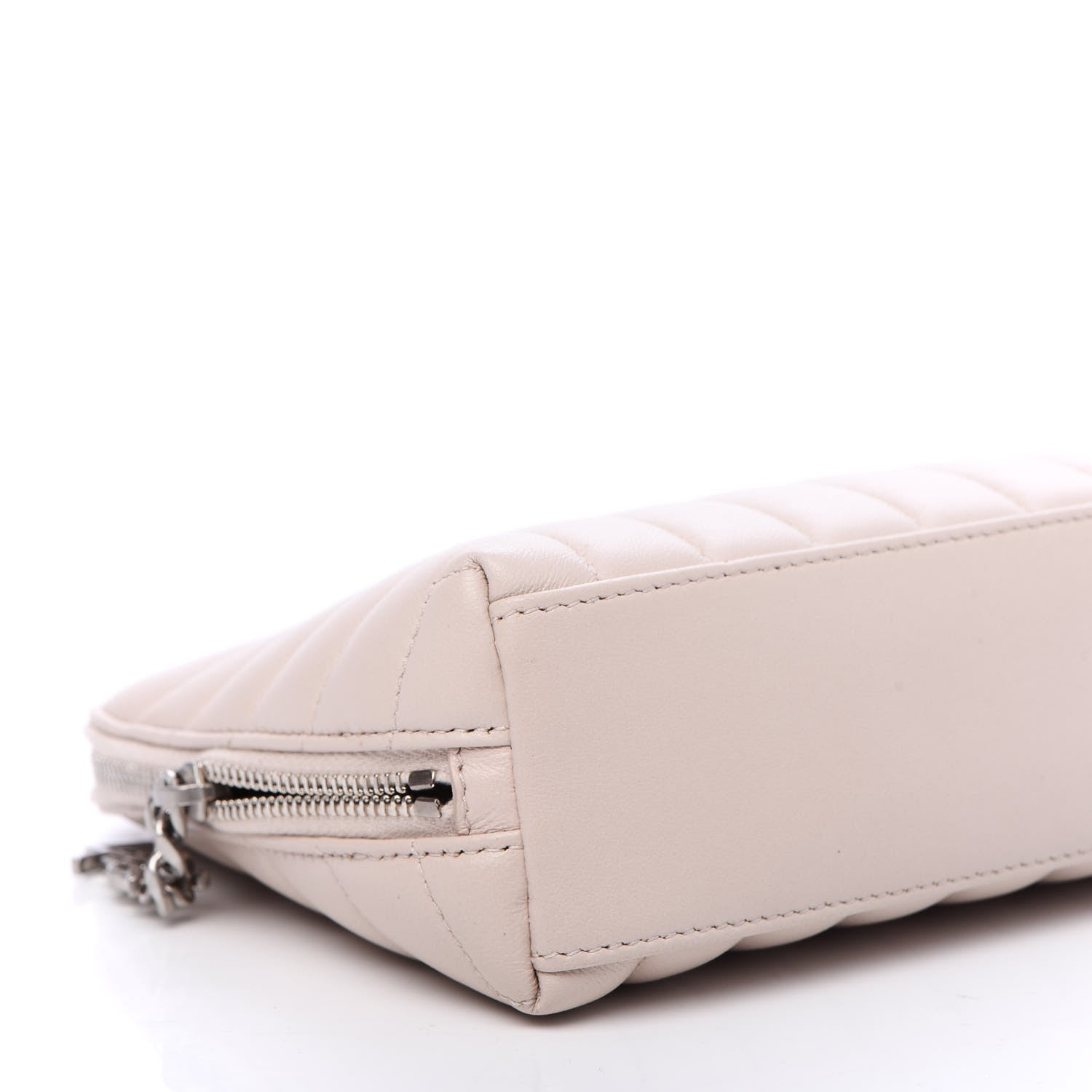 Saint Laurent Lambskin Matelasse Cosmetic Case Ivory 6 of 10
